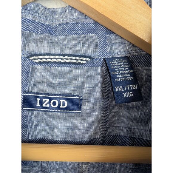 IZOD Plaid Button Down Short Sleeve Shirt XXL - Picture 3 of 6